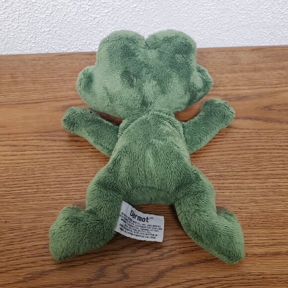 Plush 11" Green Dermot Frog with Sad Eyes by Russ Berrie Stuffed Animal - Picture 3 of 6